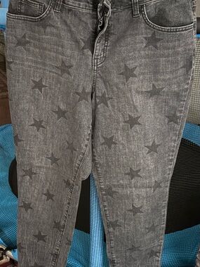 Style & Co. Dark Gray Curvy Skinny Jeans with Subtle Star Print